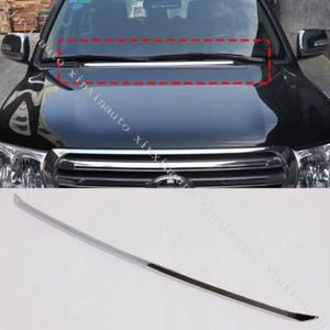 Chrome S.Steel Front Engine Hood Molding Strip For Land Cruiser LC200 2008-2021 - Picture 1 of 5