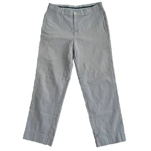 Brooks Brothers Pants Mens 34x34 (32x29) White Blue Clark Seersucker Preppy - Picture 1 of 9