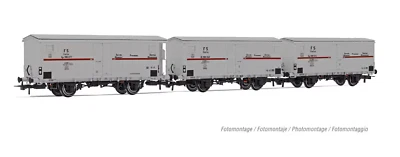 RIVAROSSI HR6605 Set Of 3 Hgb Cars With Wooden Slatted Body, One With FS Cabin - Image 1 of 4