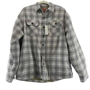 Wrangler Mens Fleece Lined Shacket Plaid Button Front Sz Medium NEW Shirt Jacket - Picture 1 of 10