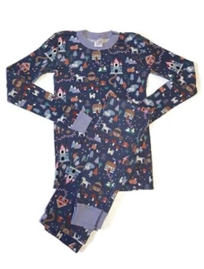 Hanna Andersson Girls 150 US 12 Horse Carriage Castle Bunny Long John Pajamas - Picture 1 of 2