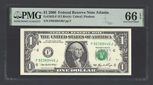 United States-Federal Reserve On Dollar 2006 Fr#1932-F (FJ Block) UNC Grade 66 - Picture 1 of 2