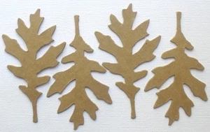 {4} *OAK LEAF* Tattered Leaves Style 1 - Bare Chipboard Die Cuts - 2" x 3.5" - Picture 1 of 3