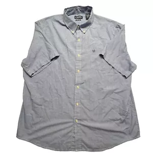 Chaps Easy Care Shirt Mens 2XL Blue Gingham Plaid Short Sleeve Button Up Dress - Picture 1 of 10