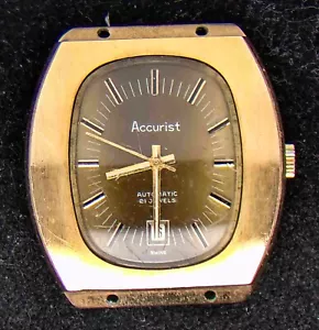 Accurist (Swiss) Tonneau Men's Automatic Watch (Vintage) -- Running/Repair - Picture 1 of 7
