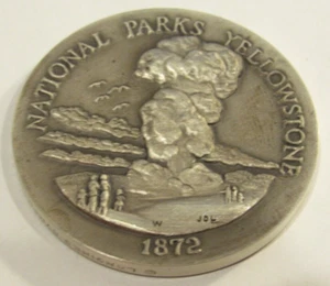 Vintage Geyser Yellowstone National Park Sterling Silver Round - 35.6g Longines - Picture 1 of 2