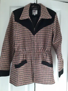 Chaqueta de esquí estilo vintage para dama años 50, yugo, mezcla de lana, cremallera, Rockabilly Med 12-14 - Imagen 1 de 10