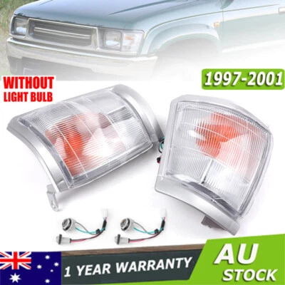 LH+RH Clear Corner Indicator Blinker Park Lights Pair for Toyota Hilux 1997-2001 - image 1 of 4