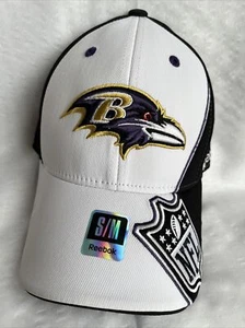 Vintage Reebok Baltimore Ravens Mütze gebogene Krempe Nylon Baumwolle bestickt eng anliegend * S/M - Bild 1 von 6
