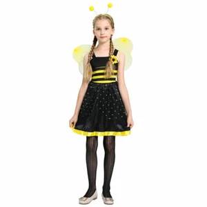Girls Honey Bumble Bee Dress Cute Adorable Pretty Custume School Play Halloween - Picture 1 of 7