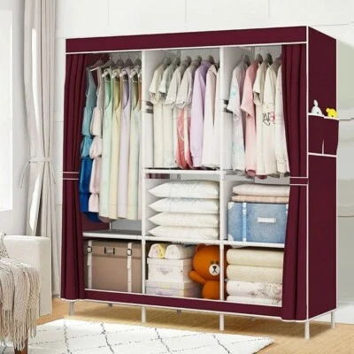 Organizador De Ropa Armario Portátil Guarda Ropa De 50x17x67 Pulgadas Perchero. Foto 1 de 4
