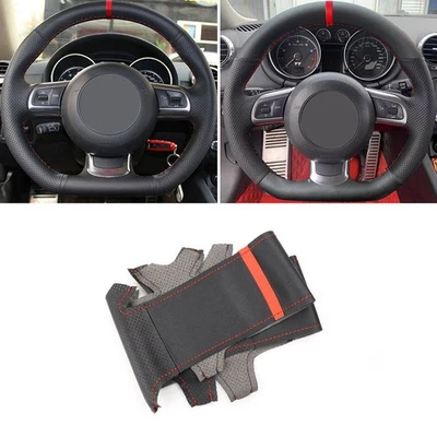 Red-strip Steering Wheel Leather Cover For Audi A3 S3 (8P) Sportback 2008 - 2012 - Imagem 1 de 4