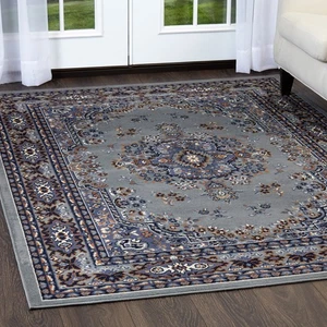 ALFOMBRA PERSIEN GRIS PLATA 4 X 6 ALFOMBRA ORIENTAL 69 - REAL 3' 7" X 5' 3" - Imagen 1 de 3