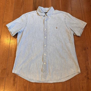 Herren Ralph Lauren Button Down Chambray Hemd Blau 100% Baumwolle Gr. L - Bild 1 von 9