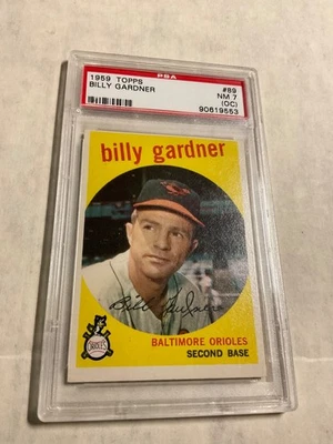 BALTIMORE ORIOLES BILLY GARDNER 1959 TOPPS  BASEBALL  CARD  PSA  7 - Image 1 of 2