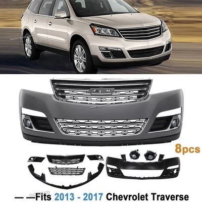 Front Bumper Cover Assembly Grille For 2013 2014 2015 2016 2017 Chevy Traverse - Image 1 of 4