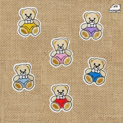 7pcs Teddy Bear Embroidered Patch Cloth Iron On nature motif Applique #1351 - image 1 of 2
