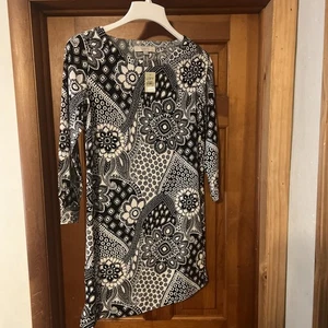 Nuevo con etiquetas Vestido Loft Manga 3/4 Negro/Blanco Talla XX-Pequeño Pequeño  - Imagen 1 de 3
