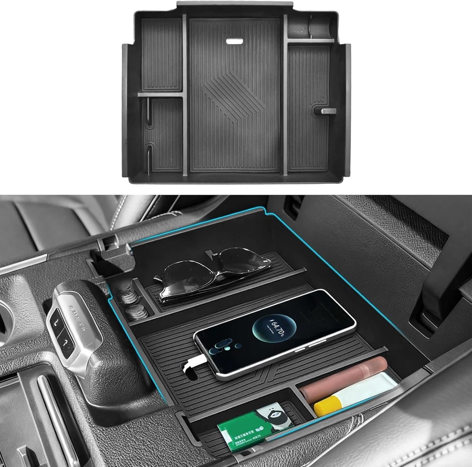 Center console organizer compatible with 2025 Ford Expedition - ABS material Foto 1 de 4