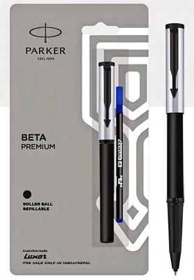 Bolígrafo Parker Beta Premium plateado de acero inoxidable Foto 1 de 3