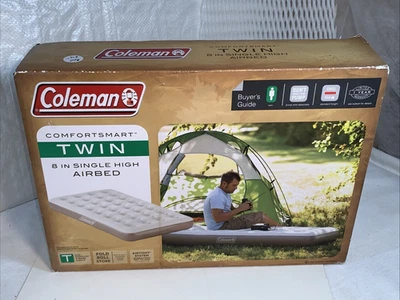 Coleman New Twin Airbed Comfortsmart 8" Single High 20010480 Camp 8 Camping Nib - Image 1 of 4