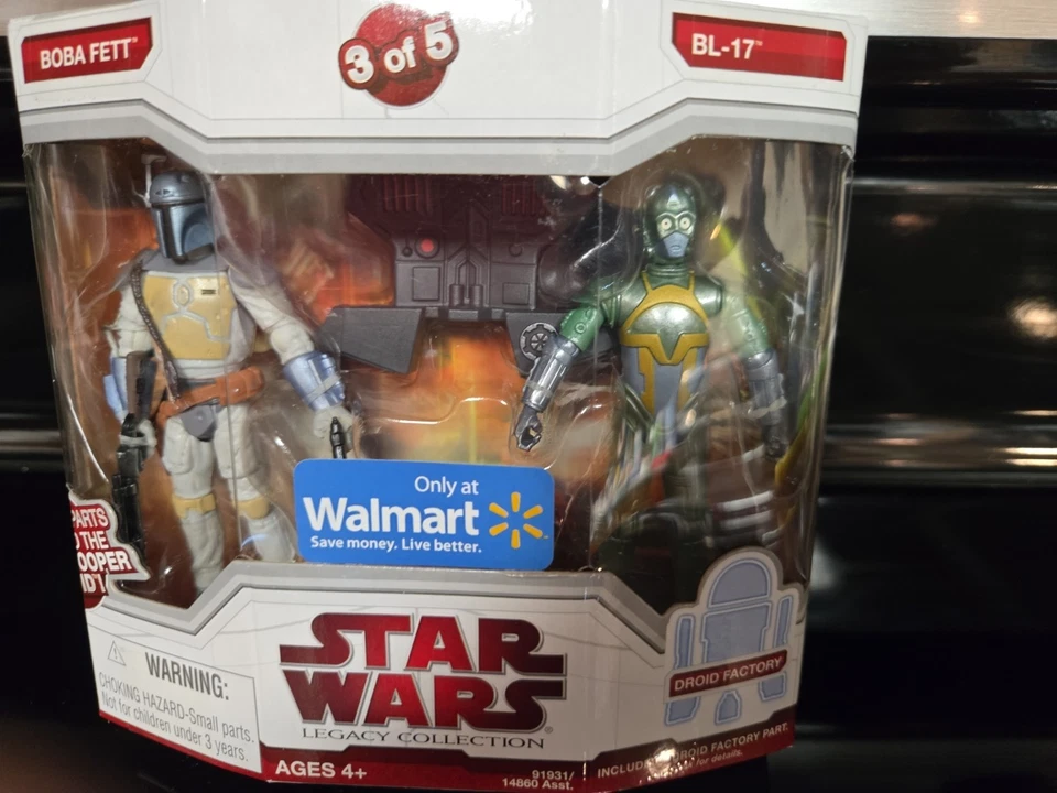 星球大战 Legacy Collection Boba Fett & BL-17 Droid 工厂沃尔玛铸币厂 — 第 1/4 张图片