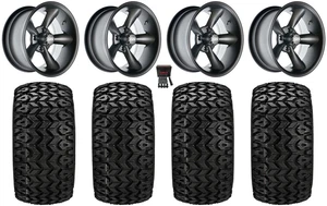 GTW Godfather 10" Golf Wheels Gray 20" Sierra Sport Tires E-Z-GO & Club Car - Picture 1 of 4