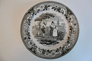 ANCIENNE ASSIETTE CREIL MONTEREAU "L'ANCIEN COQ DE VILLAGE" XIXème - Imagen 1 de 6