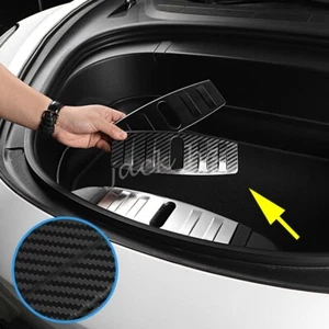 For Tesla Model 3 2018-2022 Steel Front Trunk Sill Scuff Protector Carbon Fiber - Bild 1 von 5