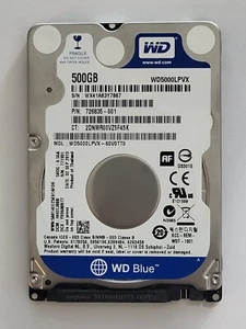 WD5000LPVX-60V0TT0,DCM:HH0TJBBB,02 SEP 2013, Western Digital 500Gb 2.5" Sata HDD - Imagen 1 de 2
