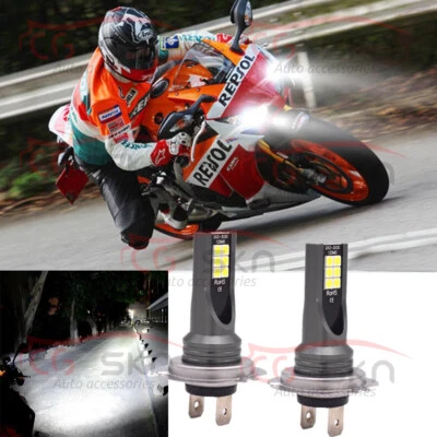 Комплект белых светодиодных передних фар H7 6000K для Honda CBR 600rr 1000rr 2003-2017 - Изображение 1 из 4