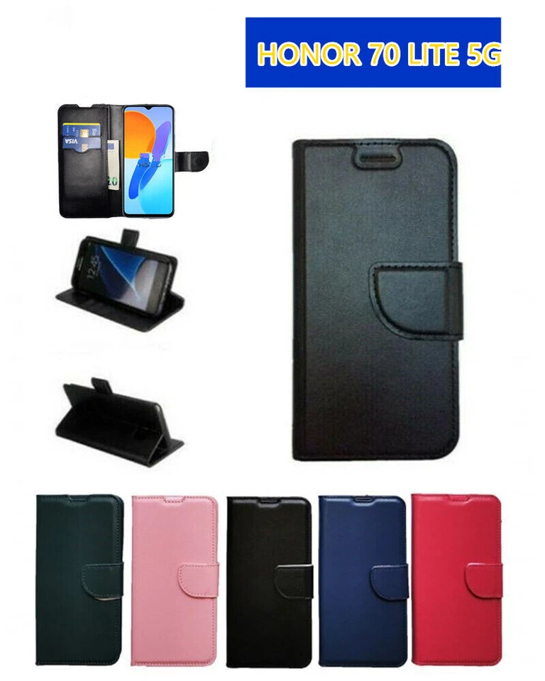 COVER CUSTODIA A LIBRO PER HONOR 70 Lite 5G + PELLICOLA VETRO