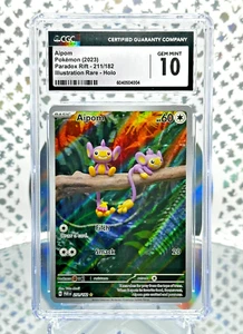 CGC 10 Aipom 211/182 Paradox Rift Full Art Illustration Rare Pokemon Card - Picture 1 of 1