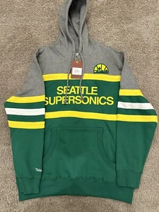NEW WITH TAGS Mitchell & Ness NBA Seattle Supersonics Embroidered Hoodie Size XL - Picture 1 of 5
