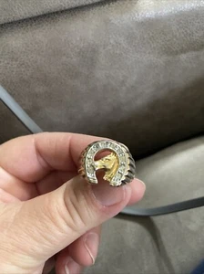 18k HGE@ Horseshoe Ring Size 10 - Picture 1 of 7