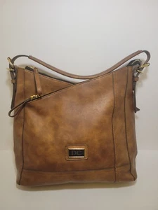 The Danbury Mint Brown Initial "DC" Shoulder Bag Purse Double Zip Center Pocket  - Picture 1 of 11