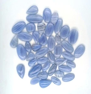 Blue Lace AGate Natural Lot Loose Handmade Wholesale Cabochon Gems 71457 - Picture 1 of 17