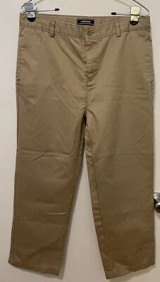 Pantalones chinos Lands End Uniform para niños talla 20, 25 entrepierna algodón frente liso Foto 1 de 4