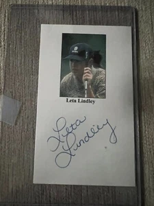 SIGNED - Leta Lindley 3"x5" Index Card - 3x5 - LPGA - Obtained in Person - Picture 1 of 1