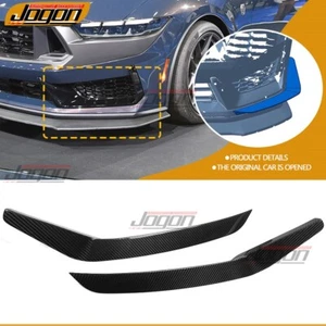 Dry Carbon For Ford Mustang S650 Dark Horse 2024+ Front Bumper Side Spoiler Trim - Picture 1 of 10