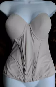Corsé Cassandra Intimates 38C Beige Sin Tirantes Cobertura Completa Acolchado Con Aros - Imagen 1 de 7