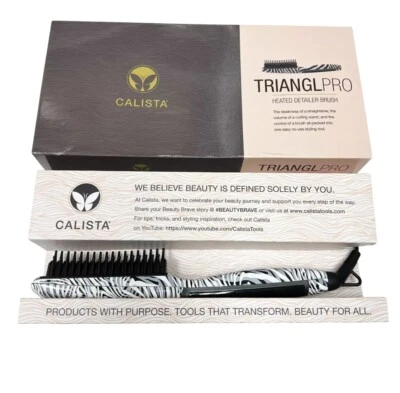 Cepillo Detallador de Cabello Calista TrianglPRO Triangl Pro Calefacción Estampado de Cebra Foto 1 de 4