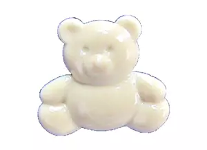 Punze PIN Ostern Vintage BÄR weiß KERAMIK TEDDY Krawatte Tac 1980er Brosche - Bild 1 von 2