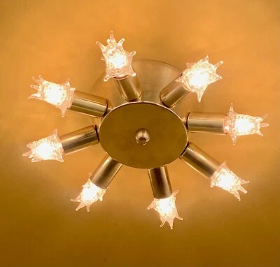 Lámpara de techo pequeña SPUTNIK de mediados de siglo de Vintage Lighting. NUEVO cableado Foto 1 de 4