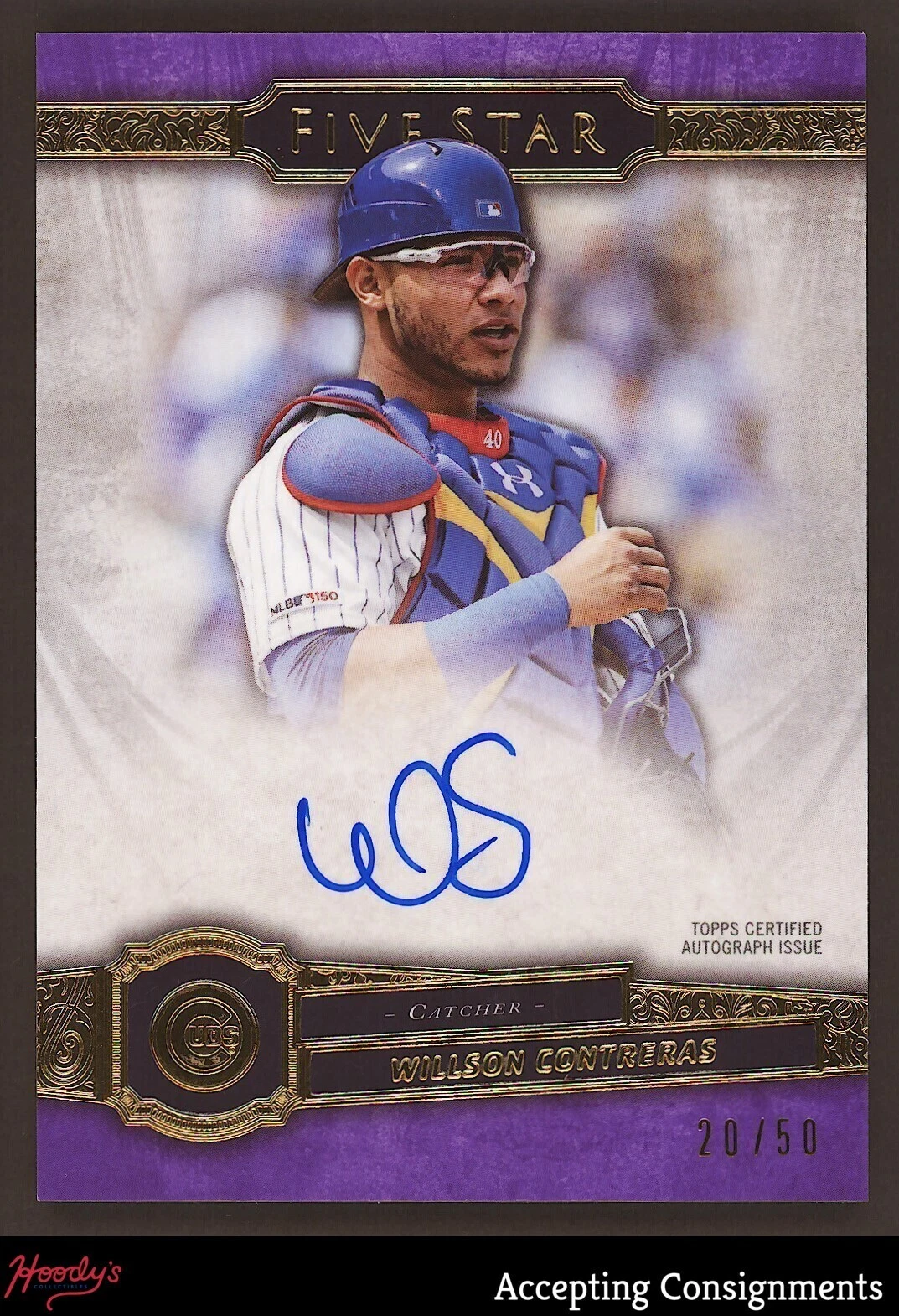 2021 Topps Five Star Autographs Purple #FSAWCV Willson Contreras 20/50 AUTO CUBS