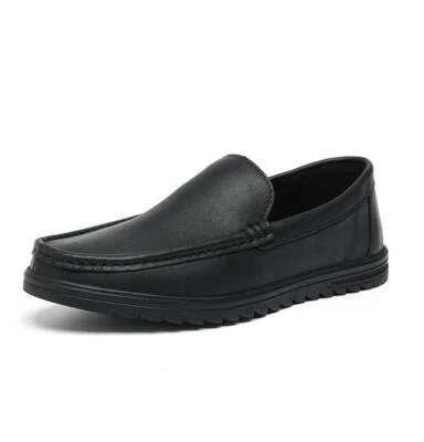 Mens Casual Round Toe Pull On Loafers Soft Driving Shoes Gommino Black Oxfords - Imagem 1 de 4