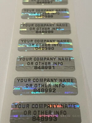 100 etiquetas holograma vacío seguridad a prueba de manipulaciones impresas personalizadas de 1 X 0,375 pulgadas Foto 1 de 2