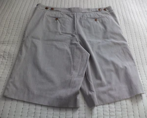 George Me Mark Eisen Women's Shorts 16 White Blue Pin Stripes Navy Sail Side Zip - Picture 1 of 11