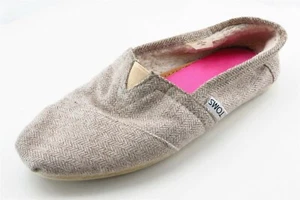 Toms Talla 5.5 M Marrón Puntera Almendra Tela Plana Mujer - Imagen 1 de 7