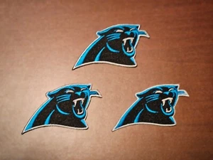 Carolina Panthers Three 3" Iron On Embroidered Patches FREE Shipping!! - Picture 1 of 1